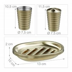 Relaxdays 5-tlg. Badezimmer Set Edelstahl gold -Badaccessoires Verkäufe 62b08e482daf44fe914803cc6f2d2cdc