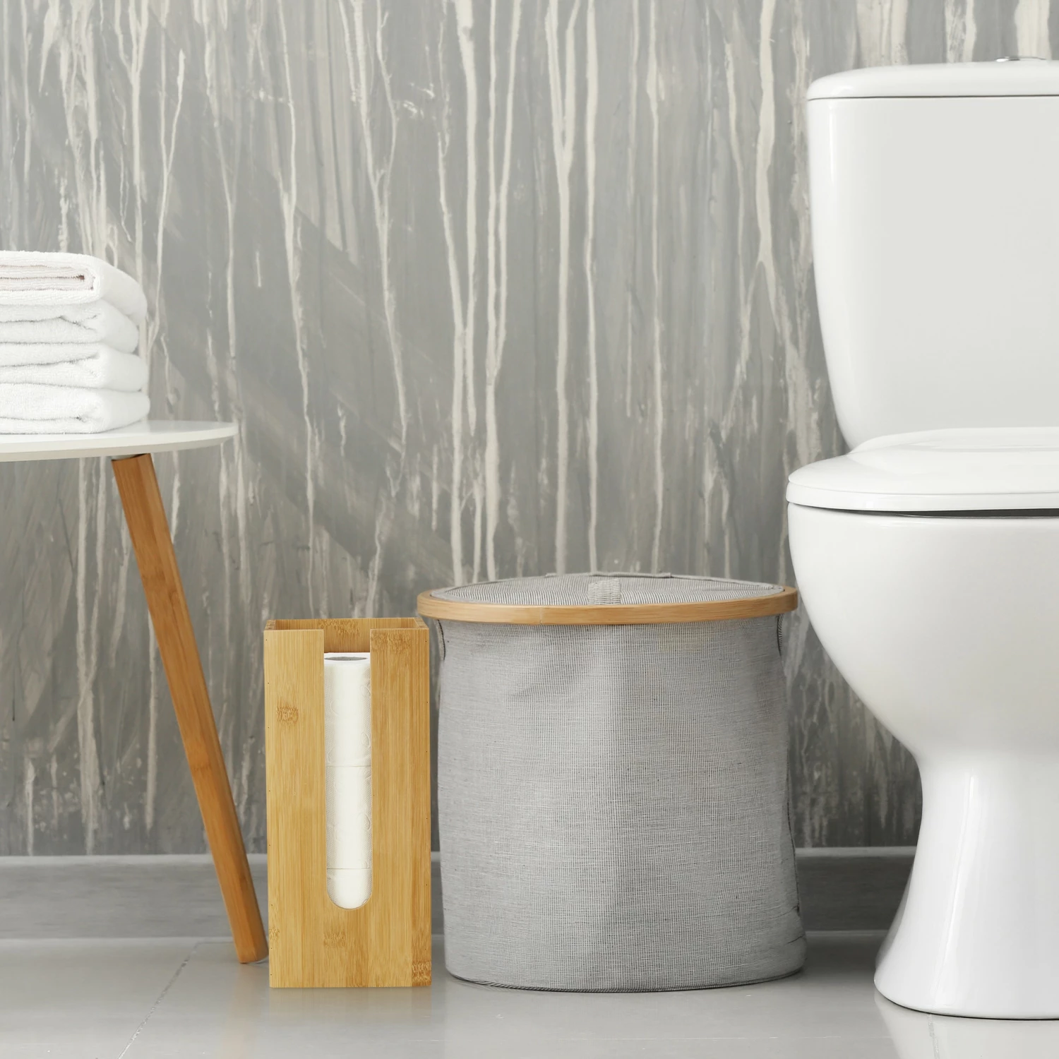 Relaxdays Toilettenpapierhalter stehend Bambus 4 Relaxdays Toilettenpapierhalter stehend Bambus – Bild 2