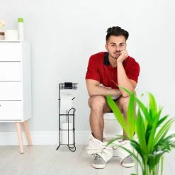 Relaxdays Schwarzer Toilettenpapierhalter stehend -Badaccessoires Verkäufe 64c86db32a35456ea537eb6e1f57dc2f