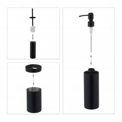 Relaxdays 5-tlg. Badezimmer Set schwarz -Badaccessoires Verkäufe 65a3676d8d9e4817b48763fa9bfed123