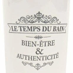 Douceur d'intérieur Zahnputzbecher VINTAGE, Keramik, weiß