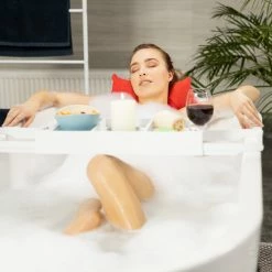 Relaxdays Badewannenablage Weiß ausziehbar -Badaccessoires Verkäufe 668f359377894779aae03dde2d1f6cfc