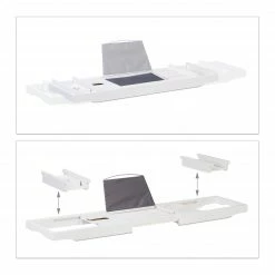 Relaxdays Bambus Badewannenablage weiß -Badaccessoires Verkäufe 69d98244c8f74cf3a360379b4bef6cb7