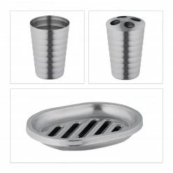 Relaxdays 5-tlg. Badezimmer Set Edelstahl -Badaccessoires Verkäufe 6f5367c1de7c4505a3e2591f16661e64