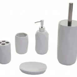 5-teiliges Badset HWC-H88 - Weiß