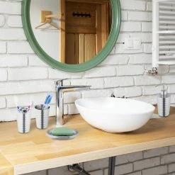 Relaxdays 4-tlg. Badezimmer Set Edelstahl poliert -Badaccessoires Verkäufe 72e17d51f8ca41b0bca6925a94617ed1