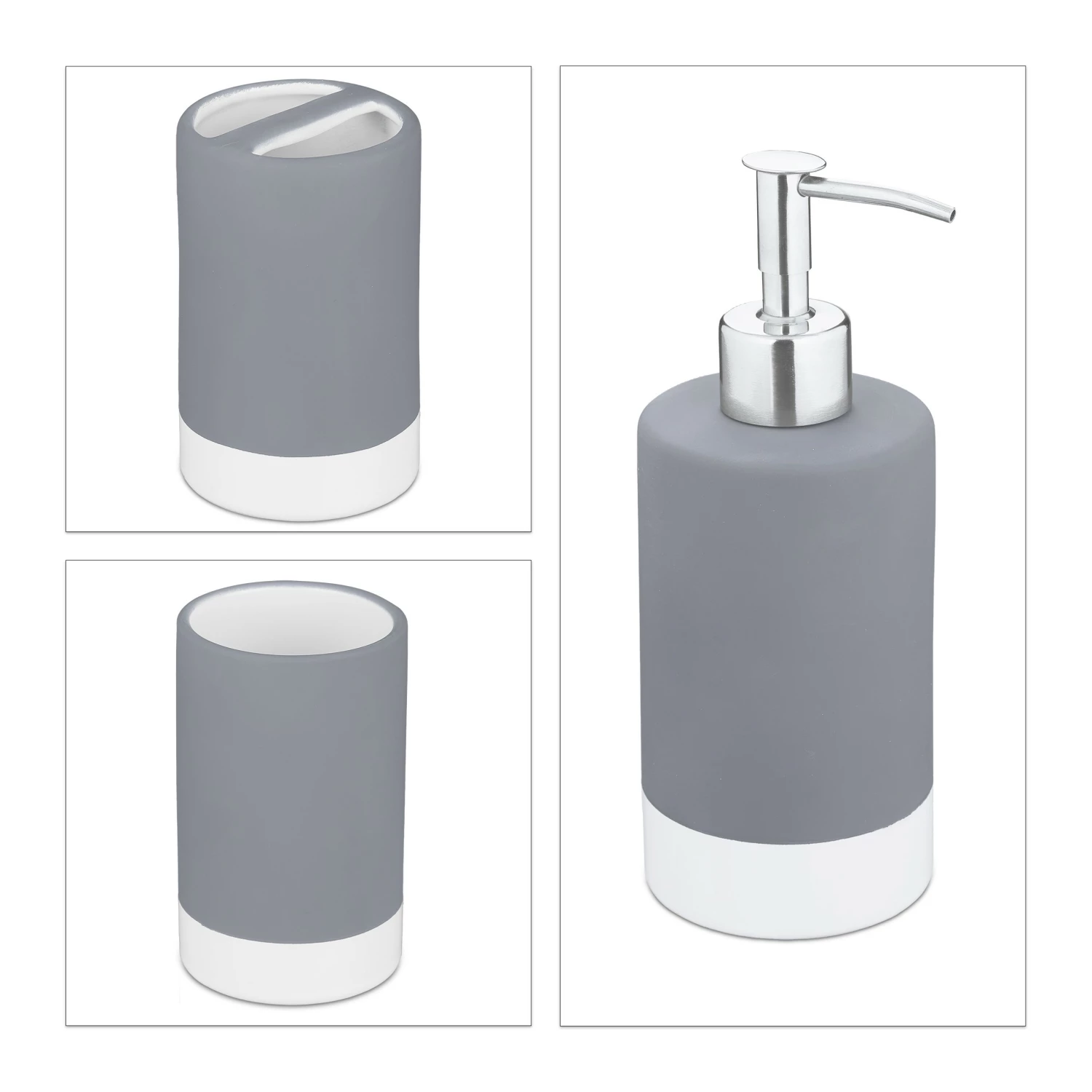 Relaxdays 3-tlg. Badezimmer Set Keramik 10 Relaxdays 3-tlg. Badezimmer Set Keramik – Bild 8