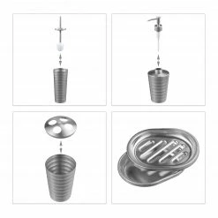 Relaxdays 5-tlg. Badezimmer Set Edelstahl -Badaccessoires Verkäufe 735c30820eea414c97f3c2c9aa8f6195