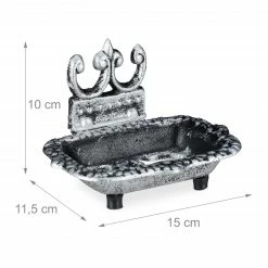 Relaxdays Seifenschale Gusseisen - Silber -Badaccessoires Verkäufe 754242dfaf454f798ae8092dfe771d29