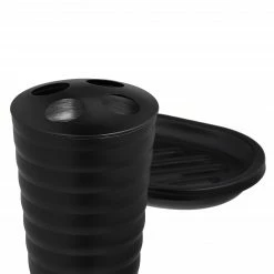 Relaxdays 4-tlg. Badezimmer Set Edelstahl schwarz -Badaccessoires Verkäufe 787dbc9a2aeb4088a662348ea26d5876