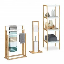 Relaxdays 3 tlg. Bad Set Bambus