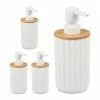 Relaxdays 4 x Seifenspender mit Bambus -Badaccessoires Verkäufe 807bf34e76764fb796f514d5a8d444a8
