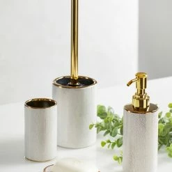 WENKO Seifenbereiter Nuria, Farbe Gold - weiß -Badaccessoires Verkäufe 81c732beda01483e922233cfea5d1e52