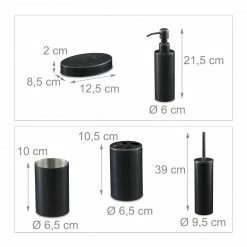 Relaxdays 5-tlg. Badezimmer Set anthrazit -Badaccessoires Verkäufe 846d0180b9b14c3e99a03eeed8e5067a