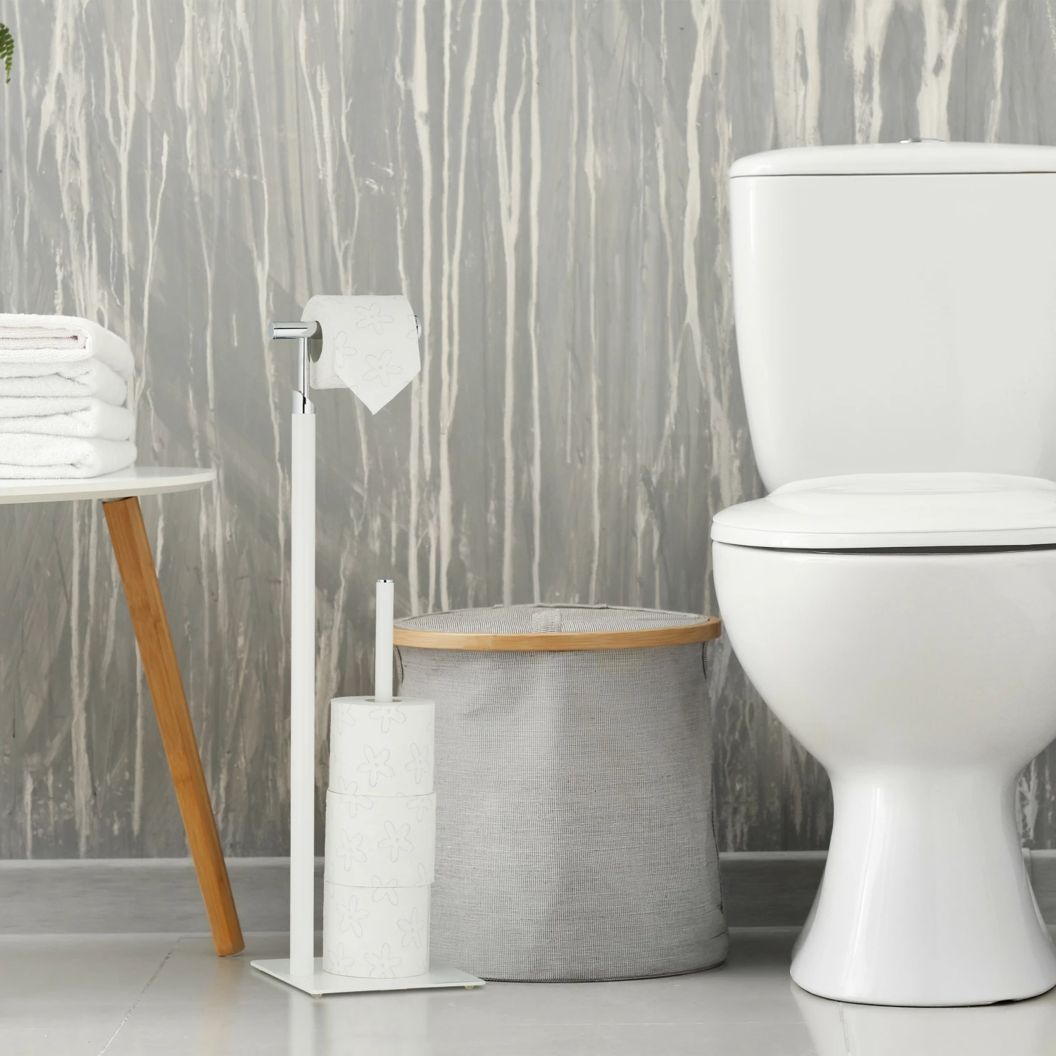 Relaxdays Weißer Toilettenpapierhalter 4 Relaxdays Weißer Toilettenpapierhalter – Bild 2