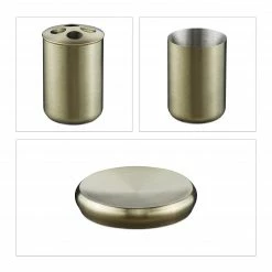 Relaxdays 5-tlg. Badezimmer Set Edelstahl gold -Badaccessoires Verkäufe 87d5074889794376a6ecb6f659bc5a3f