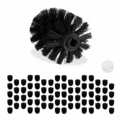 Relaxdays 72x Klobürste Ersatzbürstenkopf Schwarz