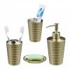Relaxdays Goldenes Badezimmer Set 4-tlg. matt -Badaccessoires Verkäufe 8a903f938c85484ca382b4f0cc833bce