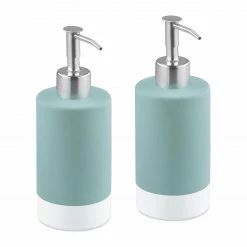 Relaxdays Keramik Seifenspender türkis 2er Set