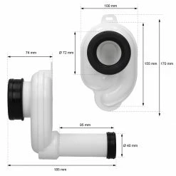 ECD Germany Absaug Siphon für Urinal Pissoir 50 mm - 10 x 19 x 17 cm -Badaccessoires Verkäufe 8df839e670bd464699cbb32b68127be8