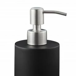 Relaxdays Seifenspender Kunststein rund - Schwarz - Silber -Badaccessoires Verkäufe 8ee42bf094804683bc00da641abc3729