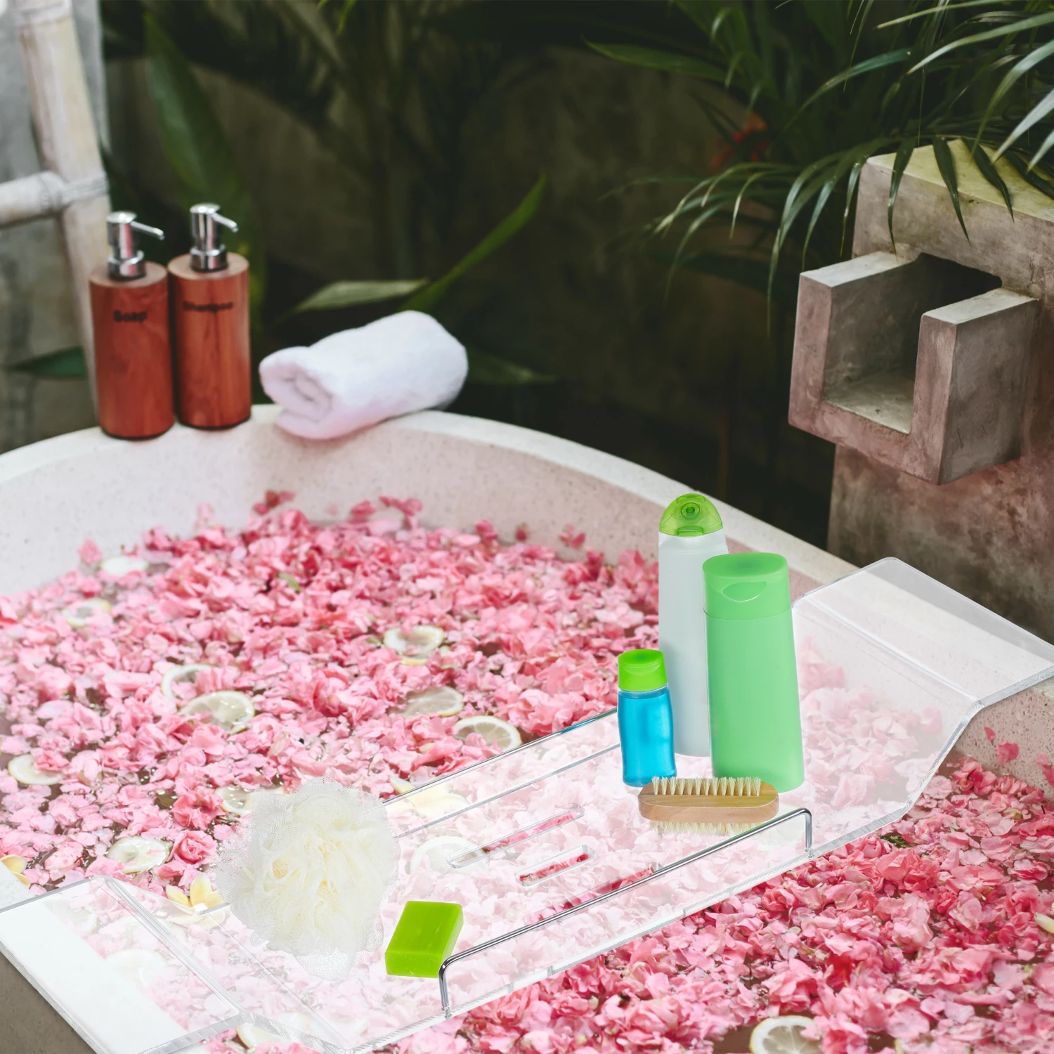 Relaxdays Badewannenablage aus Acryl 4 Relaxdays Badewannenablage aus Acryl – Bild 2