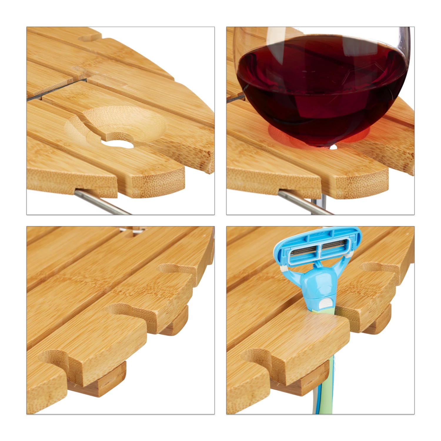 Relaxdays Badewannenablage Bambus oval 8 Relaxdays Badewannenablage Bambus oval – Bild 6