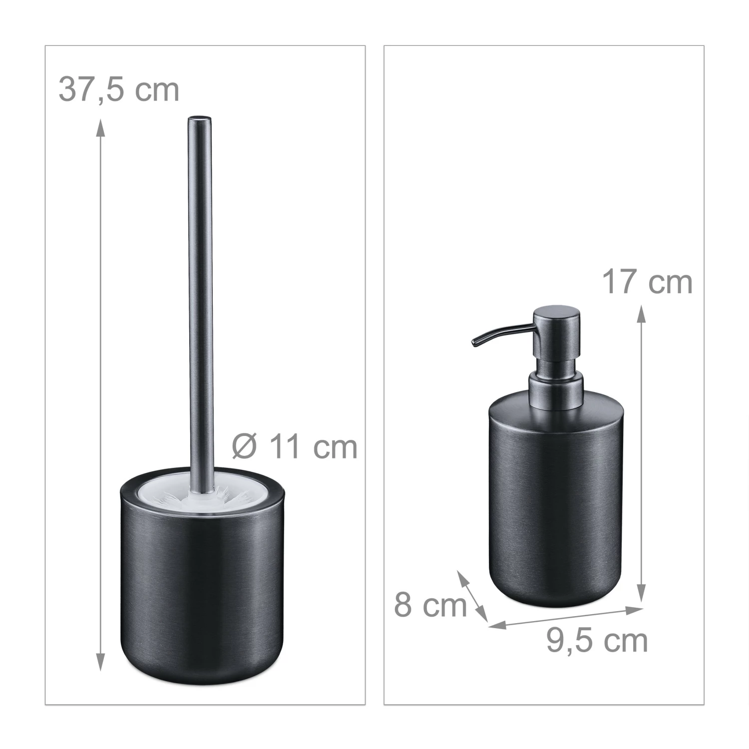 Relaxdays 5-tlg. Badezimmer Set Edelstahl 13 Relaxdays 5-tlg. Badezimmer Set Edelstahl – Bild 11