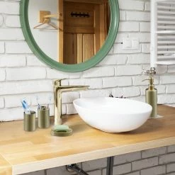 Relaxdays 5-tlg. Badezimmer Set gold -Badaccessoires Verkäufe 9d8b6d4bb350411b8ca5639f895ec403