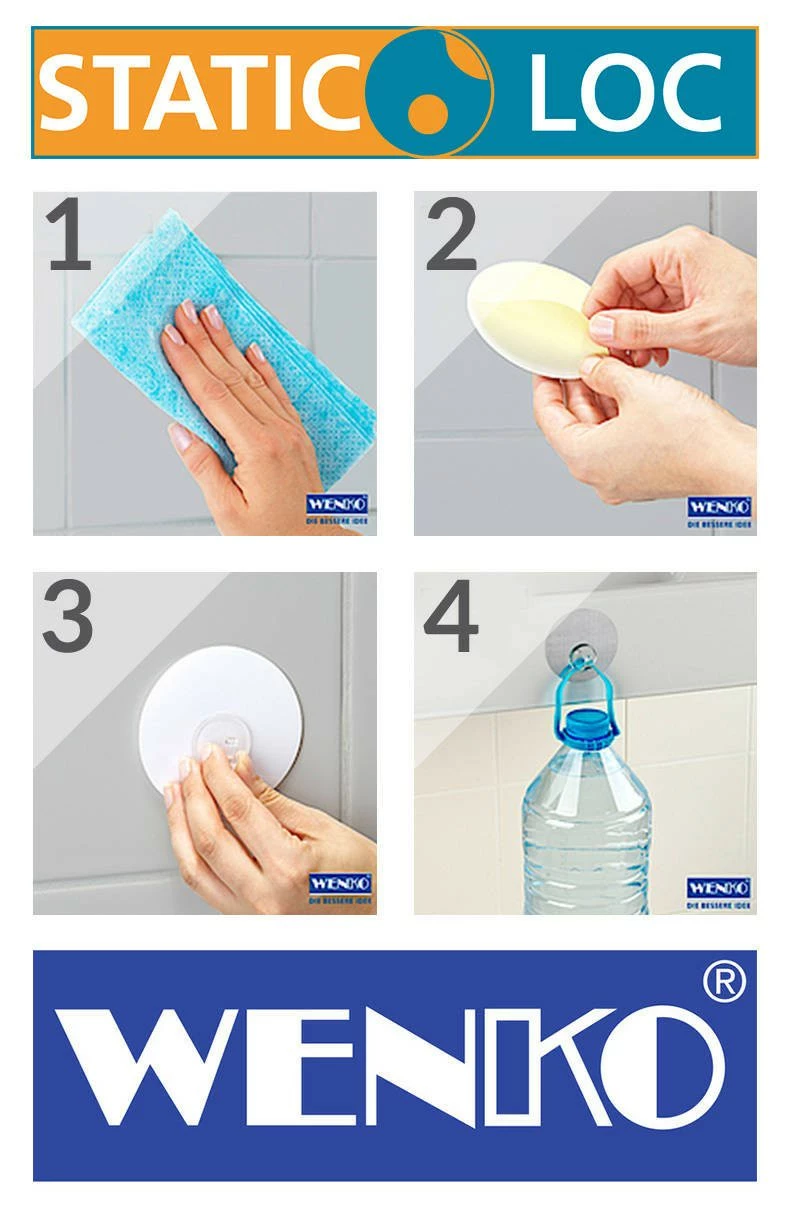 WENKO Set Badbügel Static - Loc, 4 Stück 8 WENKO Set Badbügel Static - Loc, 4 Stück – Bild 6