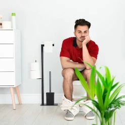 Relaxdays WC Garnitur in Schwarz -Badaccessoires Verkäufe a28cc53559c54808b8cd91c0d24ff953