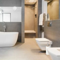 Relaxdays WC Bürstenhalter Keramik - Weiß - Braun - Silber -Badaccessoires Verkäufe a36fc9b9de984a6a94544ec5c7e528a0