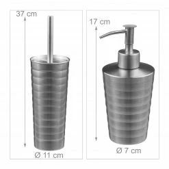 Relaxdays 5-tlg. Badezimmer Set Edelstahl -Badaccessoires Verkäufe abc26c90143a436fa28b21b65ef66354