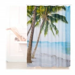 Relaxdays Duschvorhang Strand 180 x 180 cm -Badaccessoires Verkäufe ad237680f9234fbcaf30568e0e0c4f76