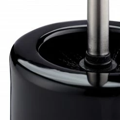 Relaxdays 10 x WC Garnitur Keramik schwarz - Schwarz - Silber - Tiefe: 125 cm -Badaccessoires Verkäufe b2aecd3495be45d4b8f327b620582628