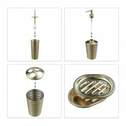 Relaxdays 5-tlg. Badezimmer Set Edelstahl gold -Badaccessoires Verkäufe b31e08de18ed45d28b8ebcc63056c17e