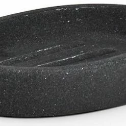 Zeller Seifenschale, Stein-Optik, schwarz