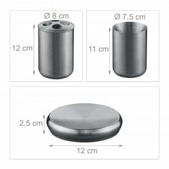 Relaxdays 5-tlg. Badezimmer Set Edelstahl -Badaccessoires Verkäufe b4aa289070c24943bba27881d0d08e93