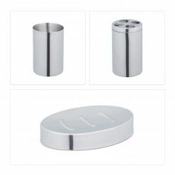 Relaxdays 5-tlg. Badezimmer Set glänzend -Badaccessoires Verkäufe b54f333e78e34f7182b4afc2bc2debf5