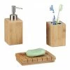 Relaxdays Badaccessoires Bambus 3er Set
