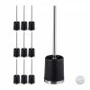 Relaxdays 10 x WC-Garnitur rund schwarz - Schwarz - Silber -Badaccessoires Verkäufe b5d2a3b85648493eb89dff57bbb717e2