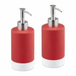 Relaxdays Keramik Seifenspender rot 2er Set