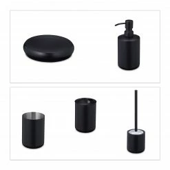 Relaxdays 5-tlg. Badezimmer Set schwarz -Badaccessoires Verkäufe bea540f433d243ef82cb008d6e1dec57