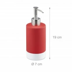 Relaxdays Keramik Seifenspender rot 2er Set -Badaccessoires Verkäufe c255c8cbaf474d58a364d1de2ae55a8a