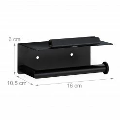 Relaxdays Toilettenpapierhalter mit Ablage schwarz -Badaccessoires Verkäufe c44597f3ca524ce6ba7caf946cd473bf