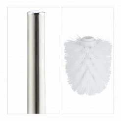 Relaxdays 1 x WC-Garnitur Keramik weiß - Weiß - Silber -Badaccessoires Verkäufe c54a7c405f14435c95200d3d898b0233 3