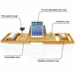 Intirilife Badewannenablage aus Bambus -Badaccessoires Verkäufe c58acda09b14423eb581f9956aa93c38