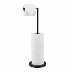 Relaxdays Schwarzer Toilettenpapierhalter