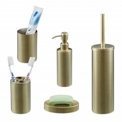 Relaxdays 5-tlg. Badezimmer Set gold