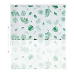 Relaxdays Duschrollo Blätter grün - Breite: 140 cm -Badaccessoires Verkäufe c8fcc7a5160841febfe5e62368fd53a7